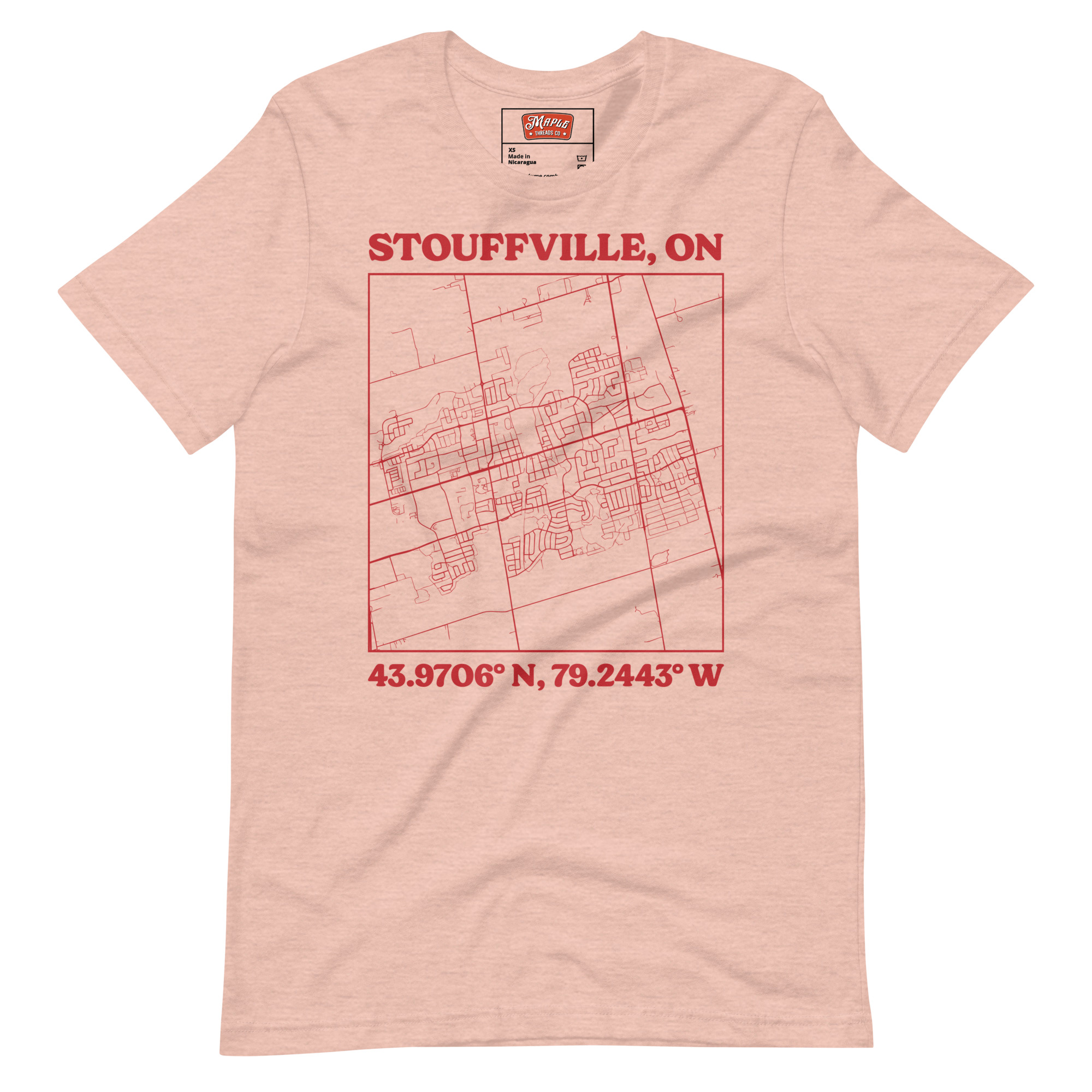 Unisex Stouffville, Ontario Map T-Shirt - Image 8