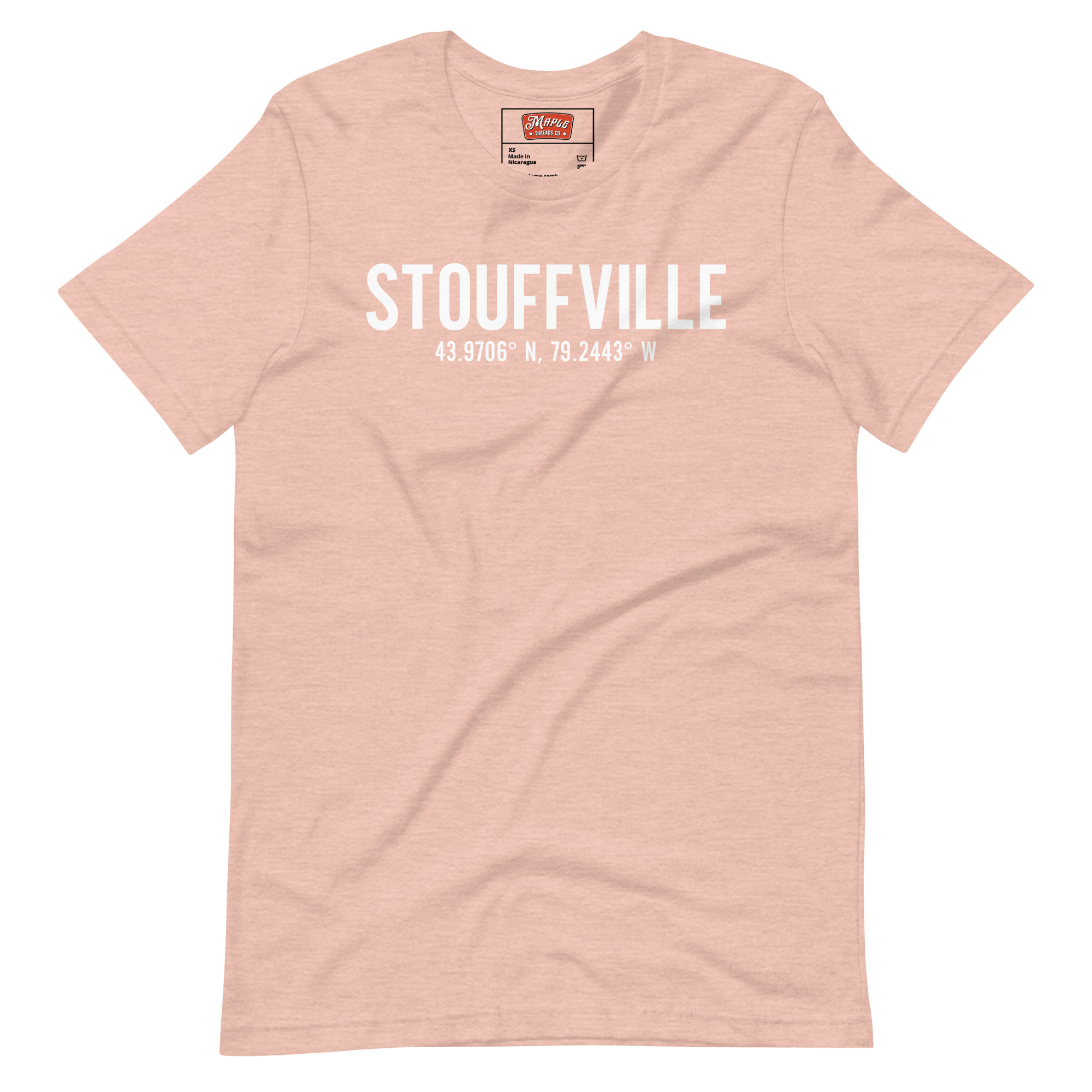 Unisex Stouffville, Ontario Coordinates T-Shirt - Image 8