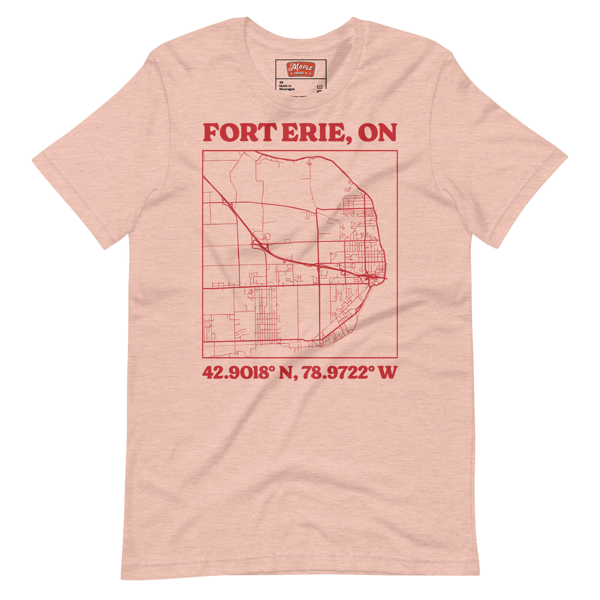 Unisex Fort Erie, Ontario Map T-Shirt - Image 8