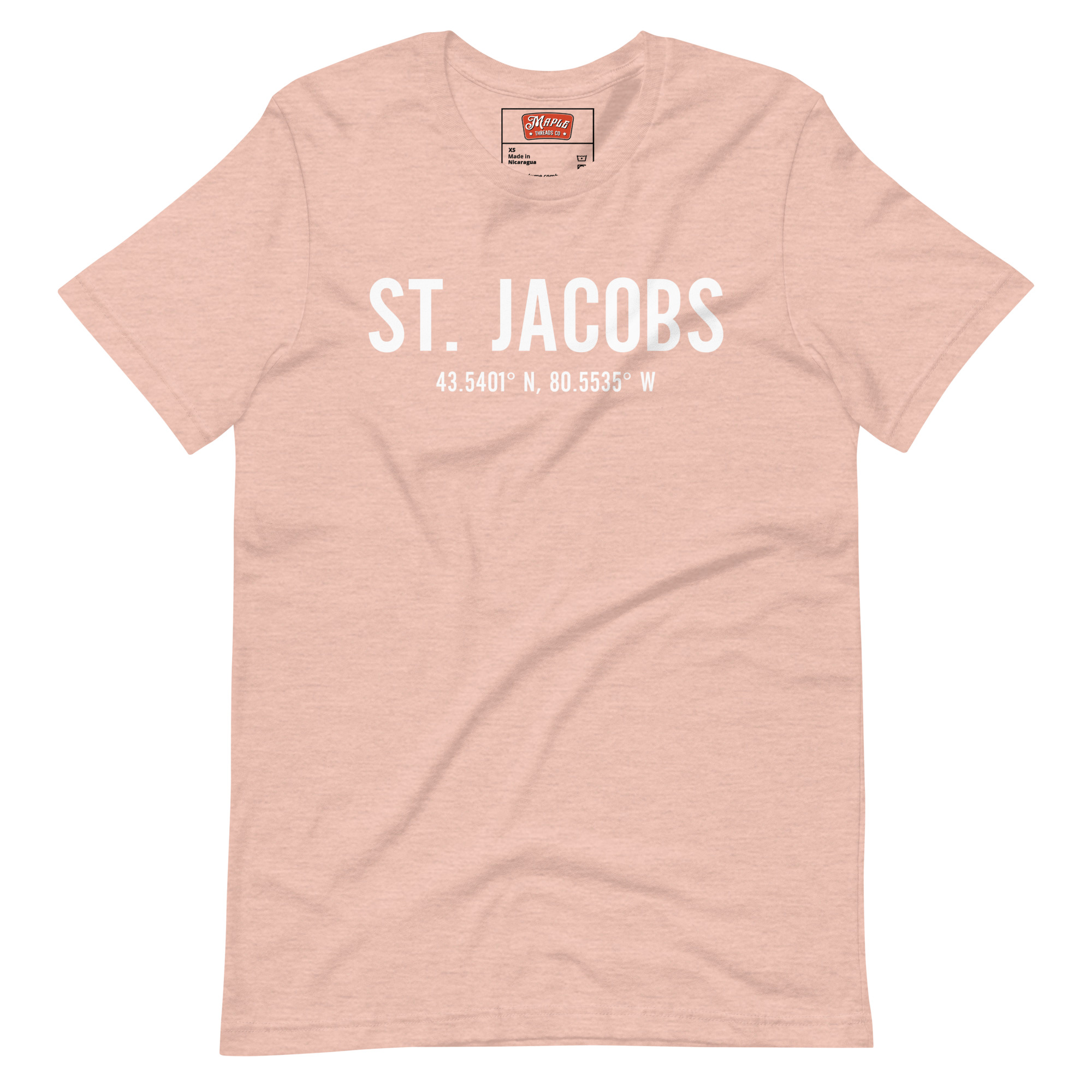 Unisex St Jacobs, Ontario Coordinates T-Shirt - Image 8