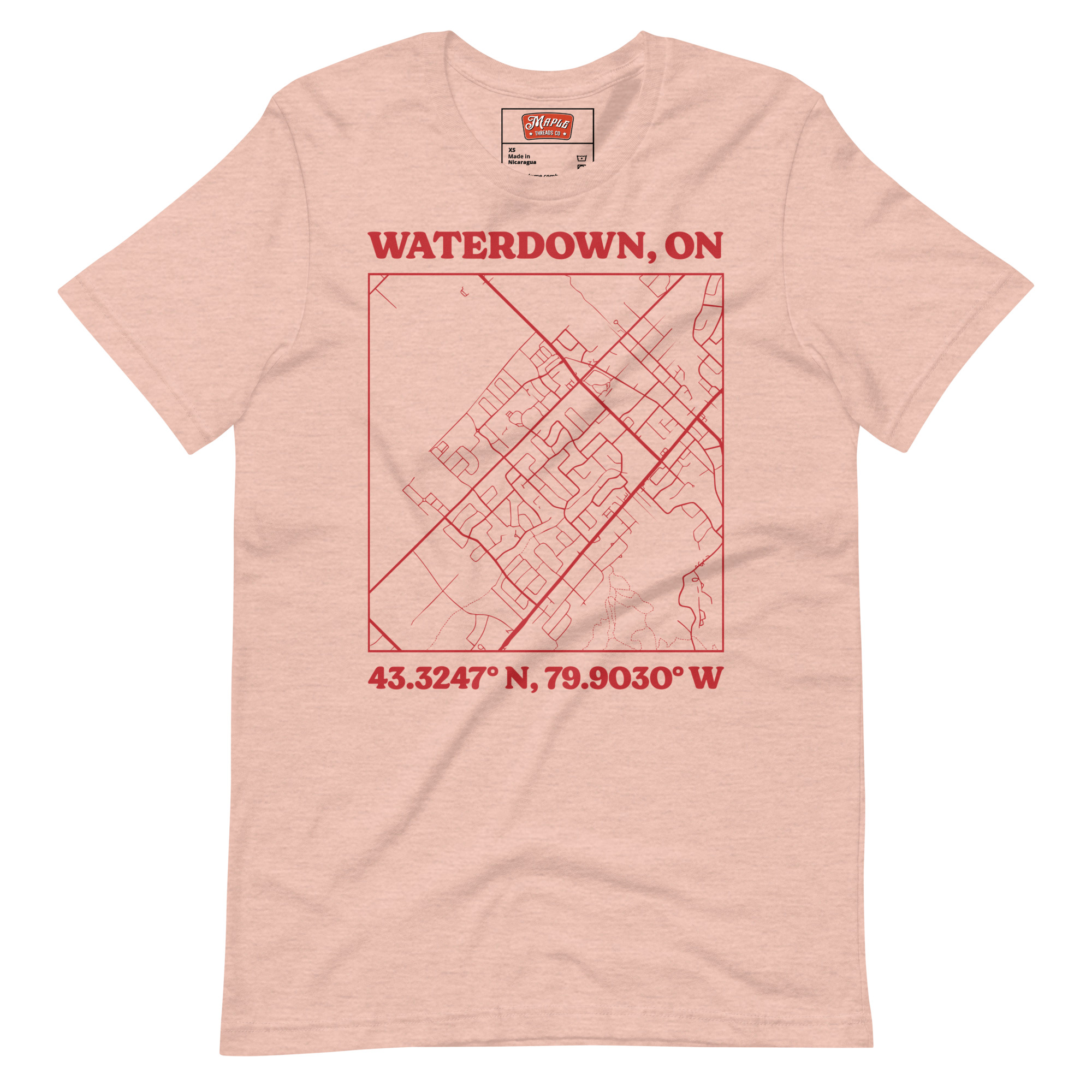 Unisex Waterdown, Ontario Map T-Shirt - Image 8