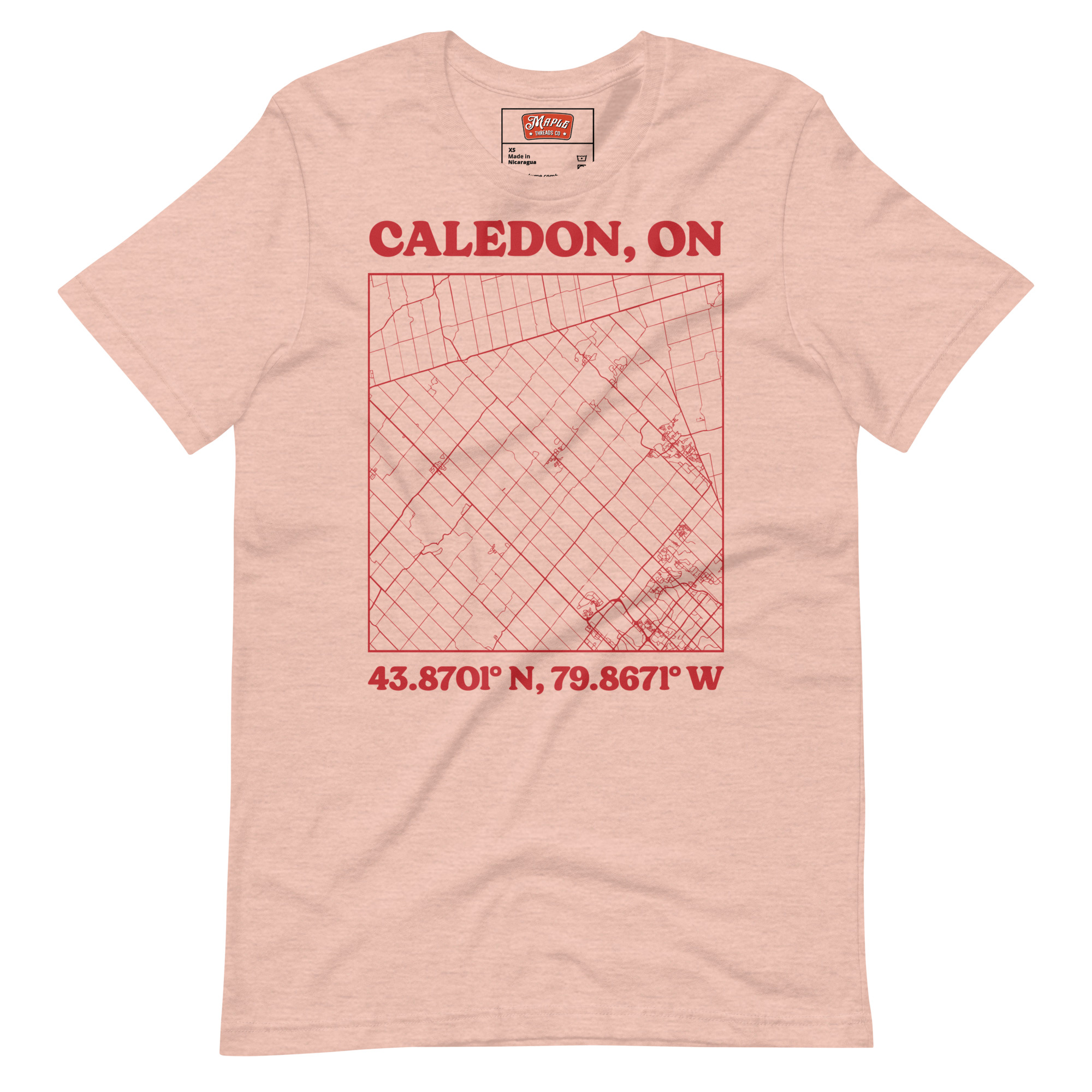 Unisex Caledon, Ontario Map T-Shirt - Image 9