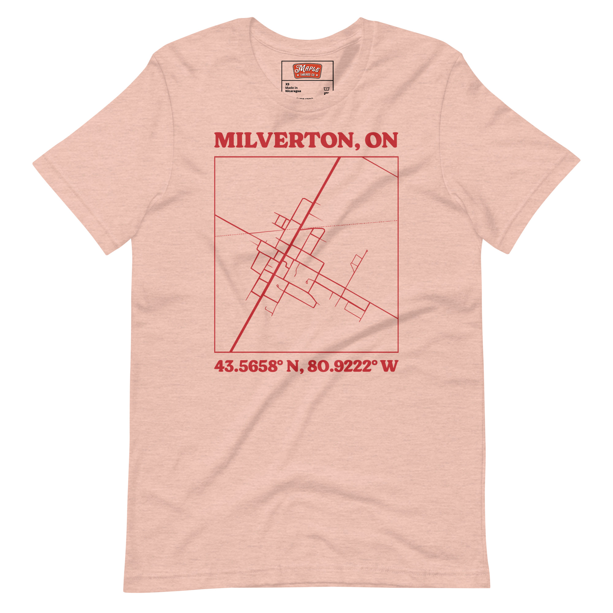 Unisex Milverton, Ontario Map T-Shirt - Image 8