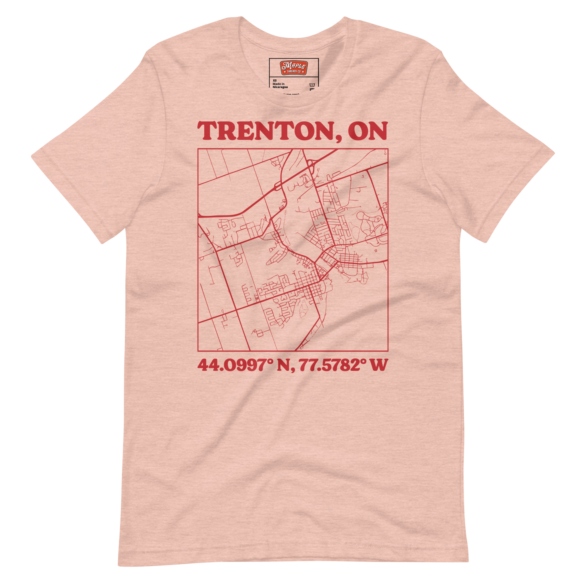 Unisex Trenton, Ontario Map T-Shirt - Image 8