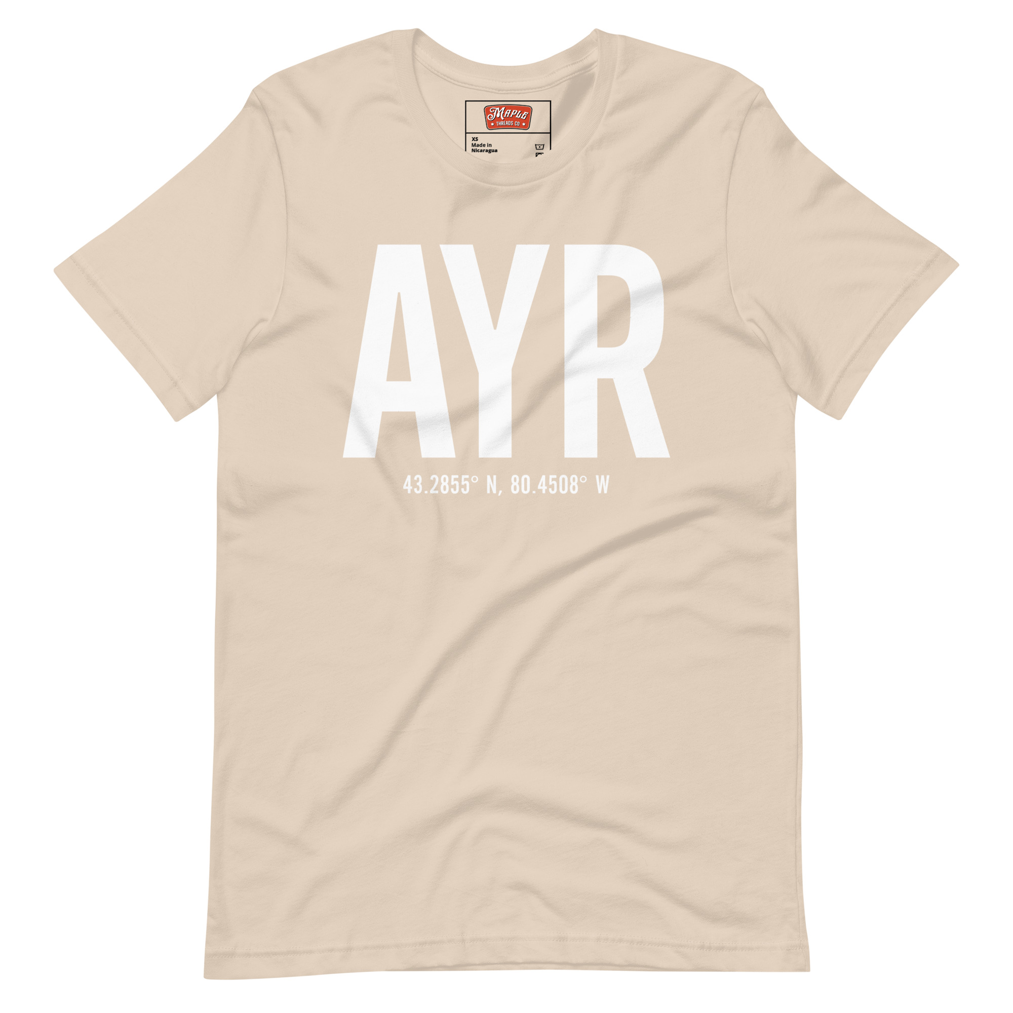 Unisex Ayr, Ontario Coordinates T-Shirt - Image 9
