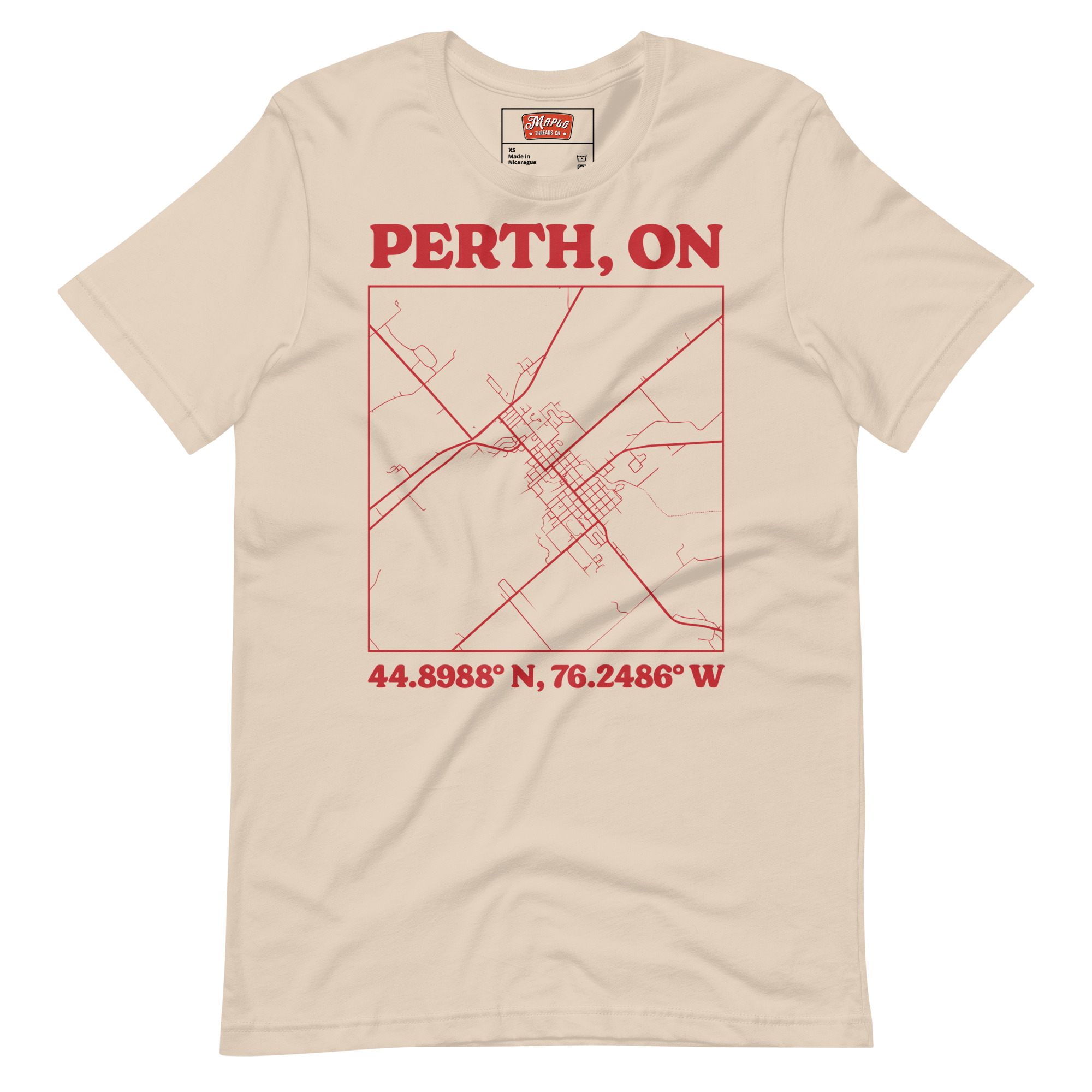 Unisex Perth, Ontario Map T-Shirt - Image 9