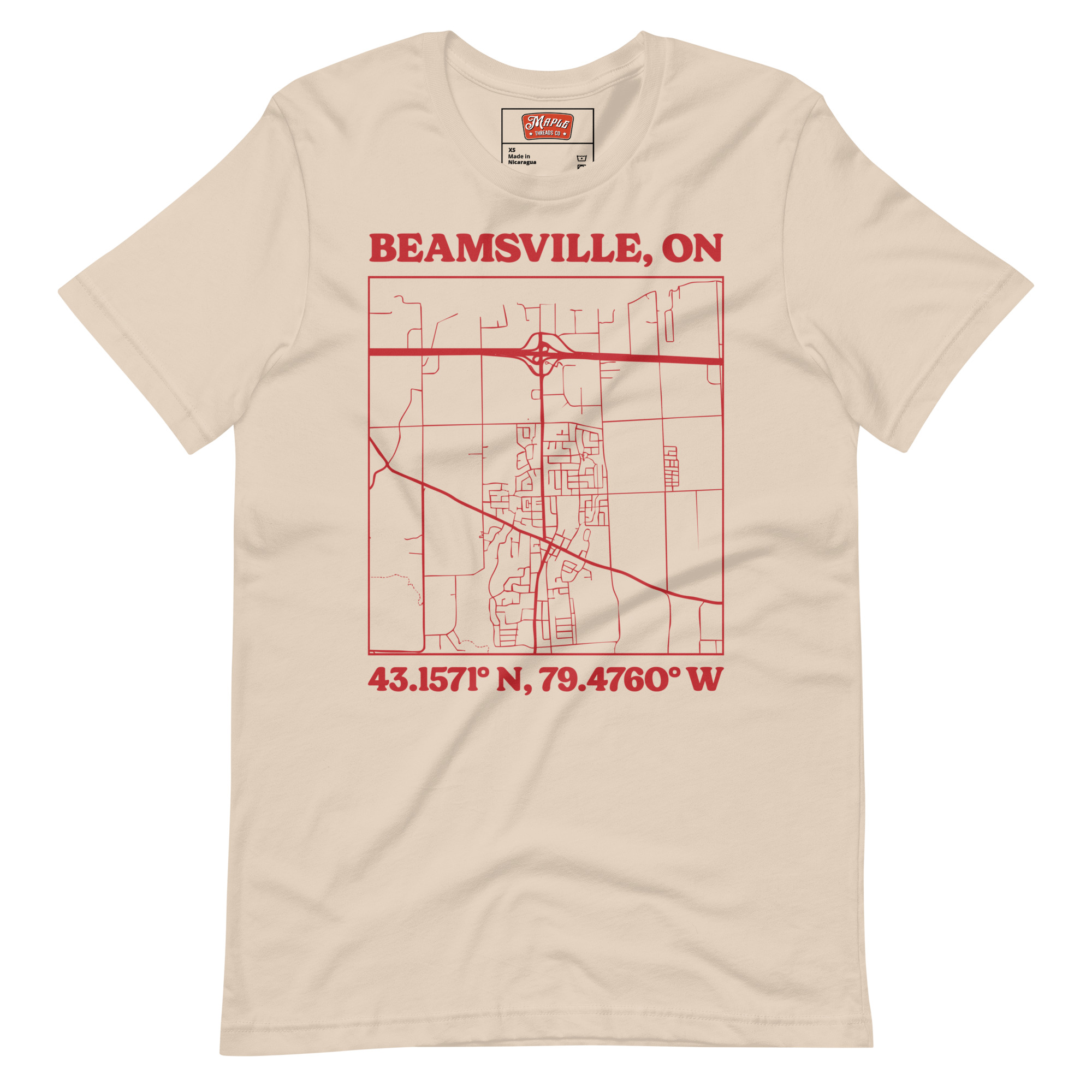 Unisex Beamsville, Ontario Map T-Shirt - Image 9