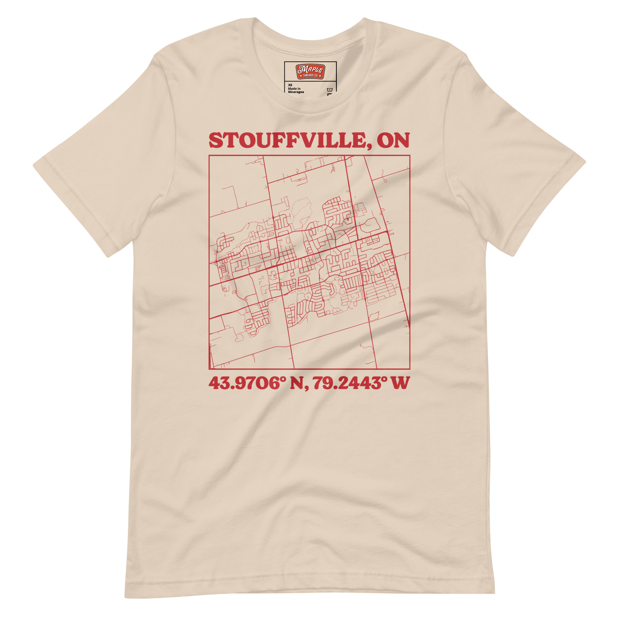 Unisex Stouffville, Ontario Map T-Shirt - Image 9