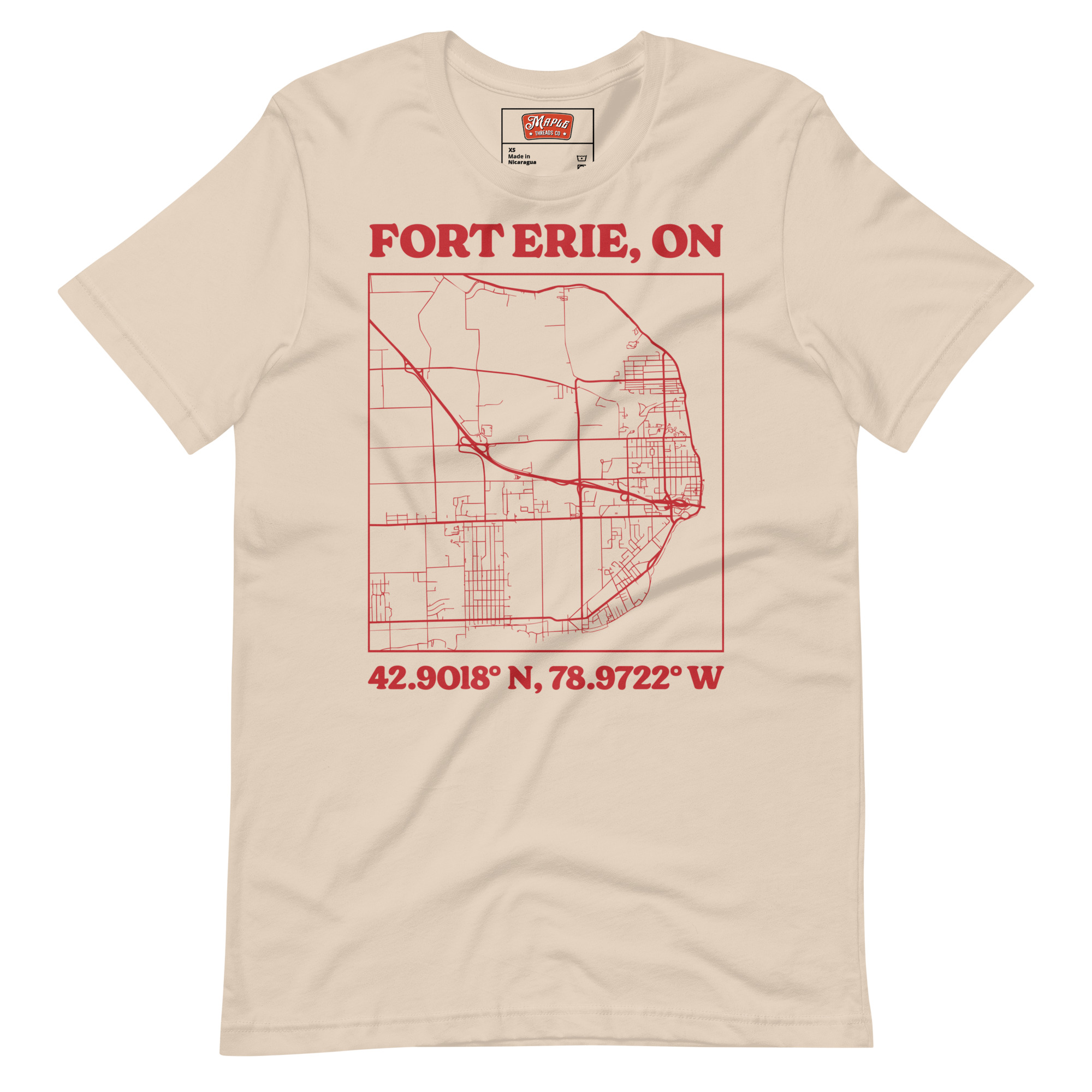 Unisex Fort Erie, Ontario Map T-Shirt - Image 9