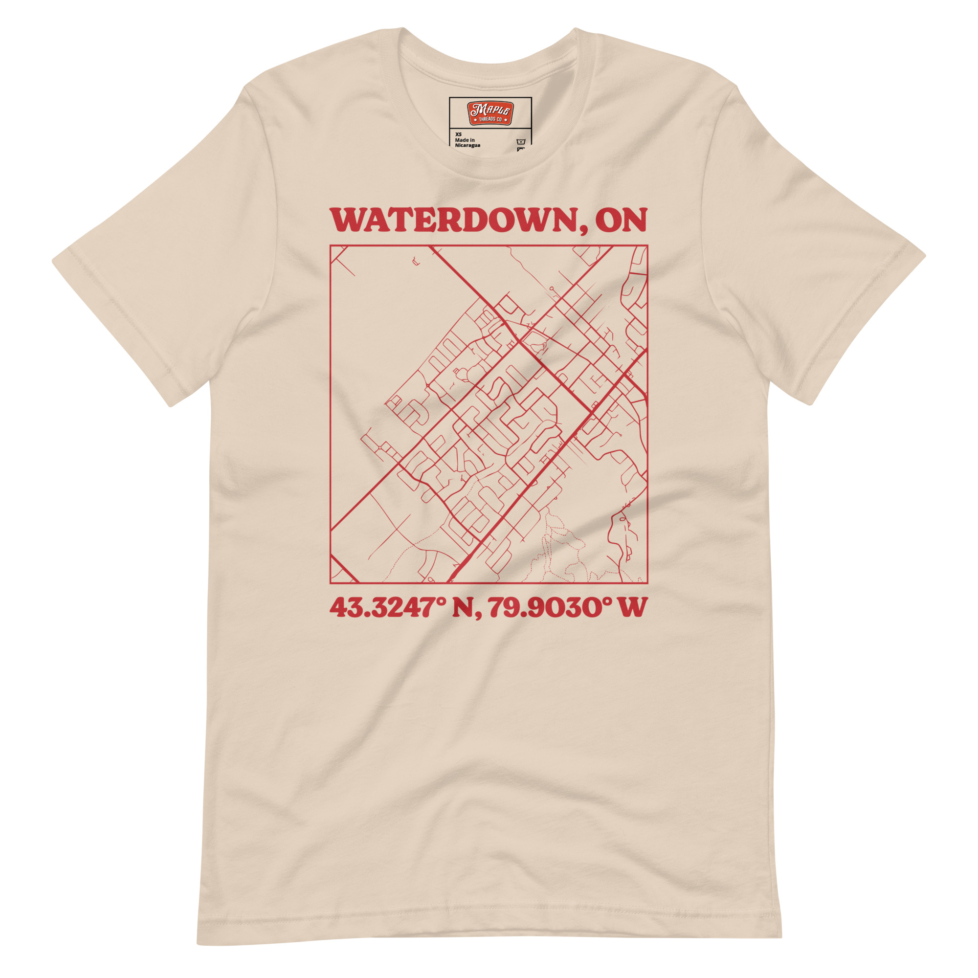 Unisex Waterdown, Ontario Map T-Shirt - Image 9
