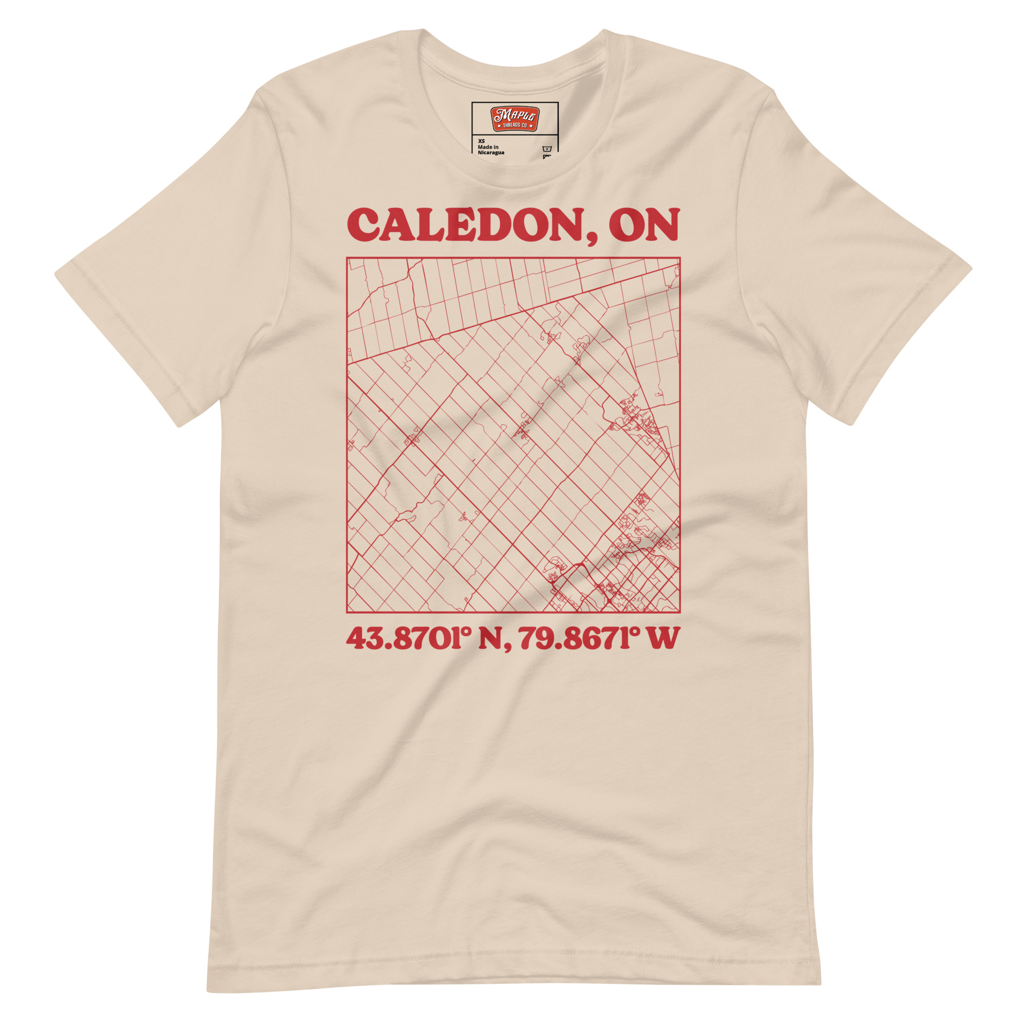 Unisex Caledon, Ontario Map T-Shirt