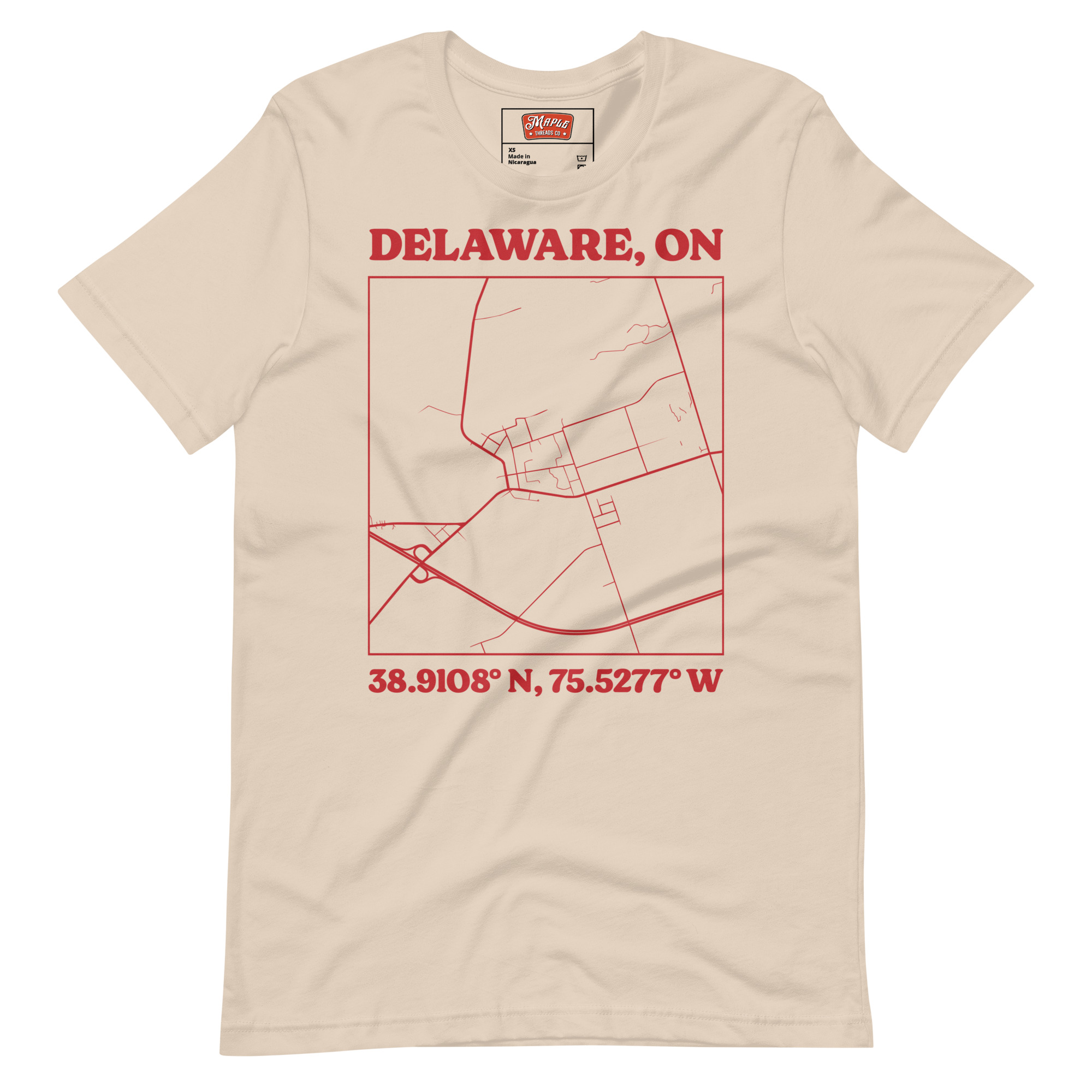 Unisex Delaware, Ontario Map T-Shirt - Image 9