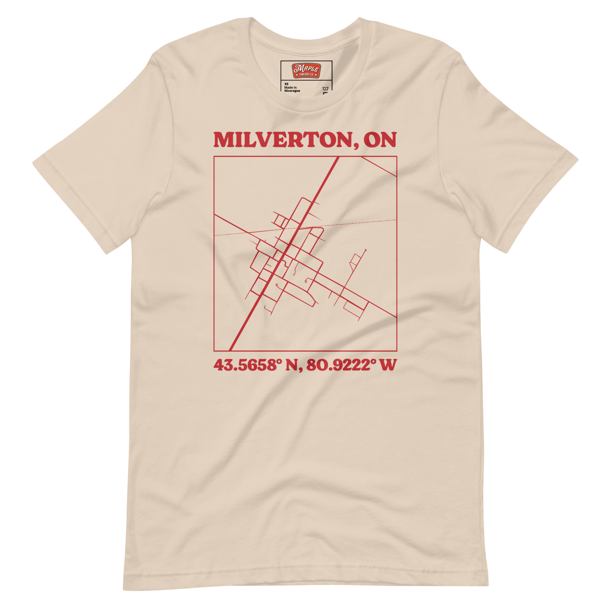 Unisex Milverton, Ontario Map T-Shirt - Image 9