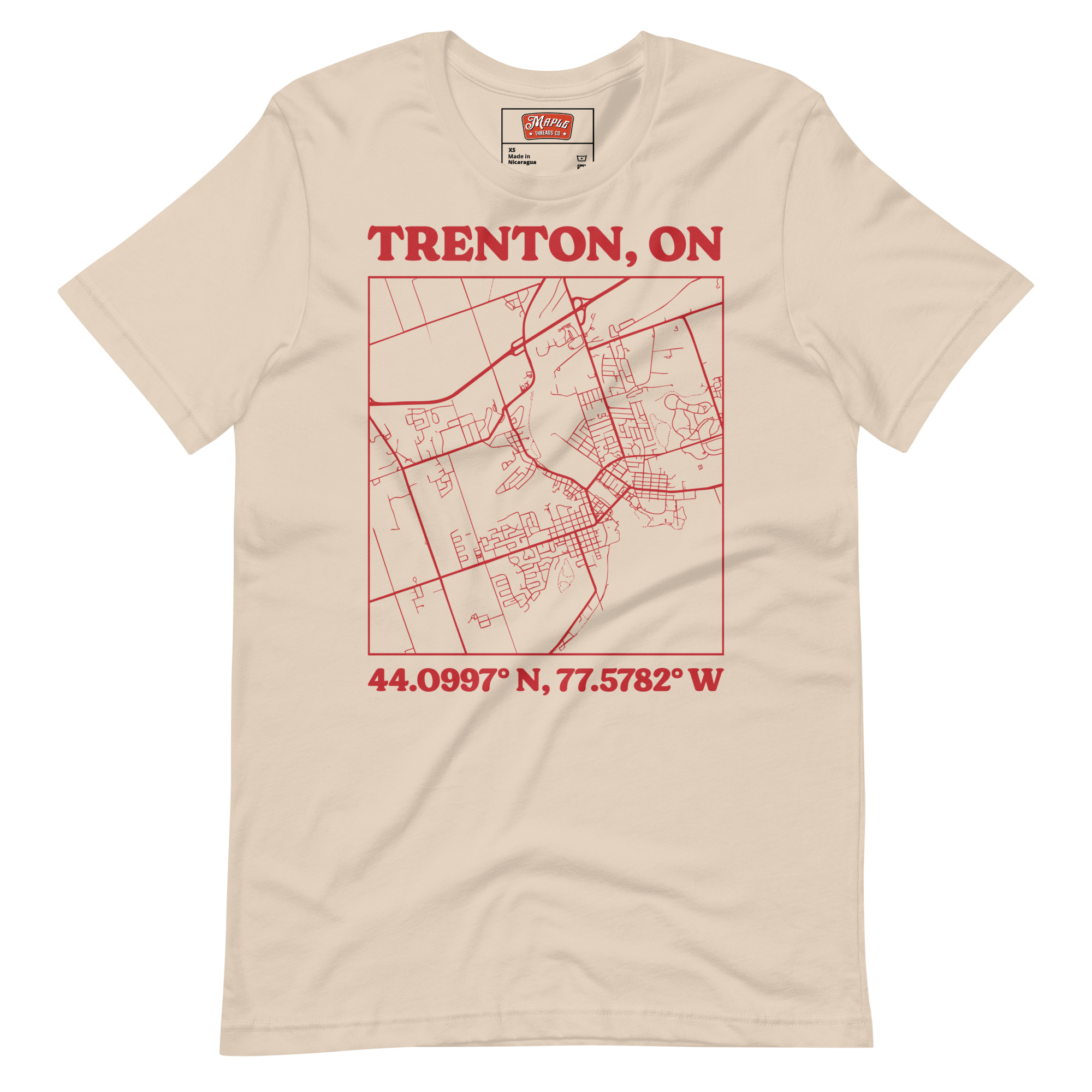Unisex Trenton, Ontario Map T-Shirt - Image 9