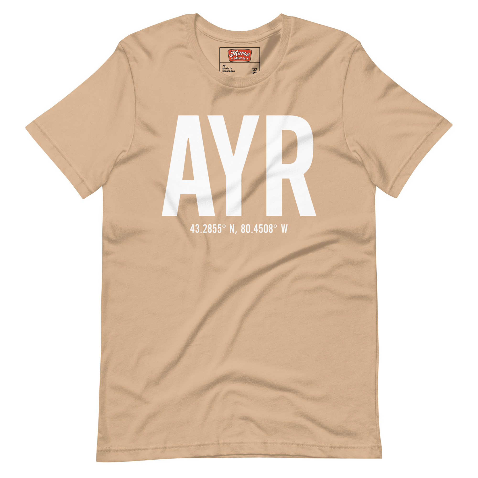 Unisex Ayr, Ontario Coordinates T-Shirt - Image 7