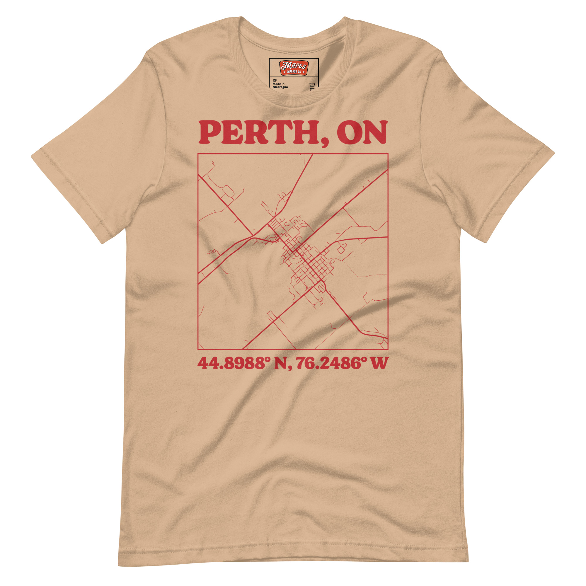 Unisex Perth, Ontario Map T-Shirt - Image 7