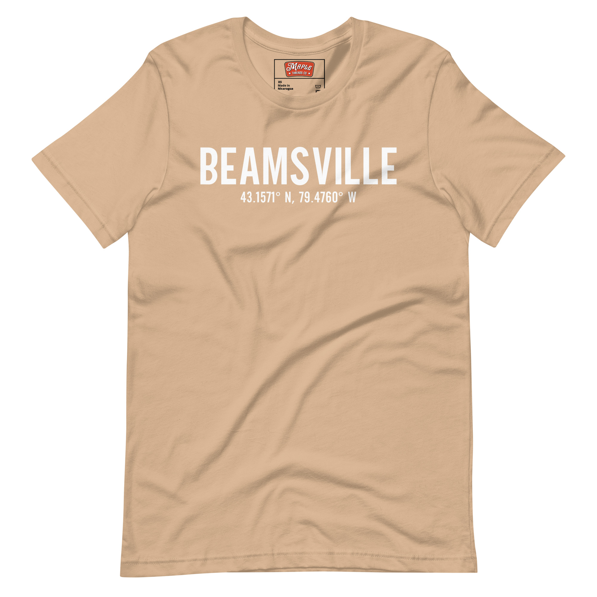 Unisex Beamsville, Ontario Coordinates T-Shirt - Image 7