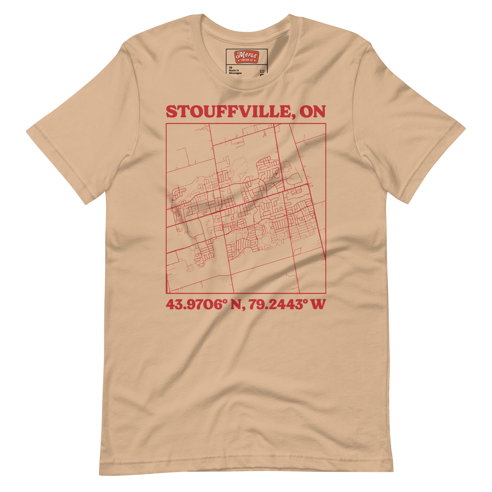 Unisex Stouffville, Ontario Map T-Shirt