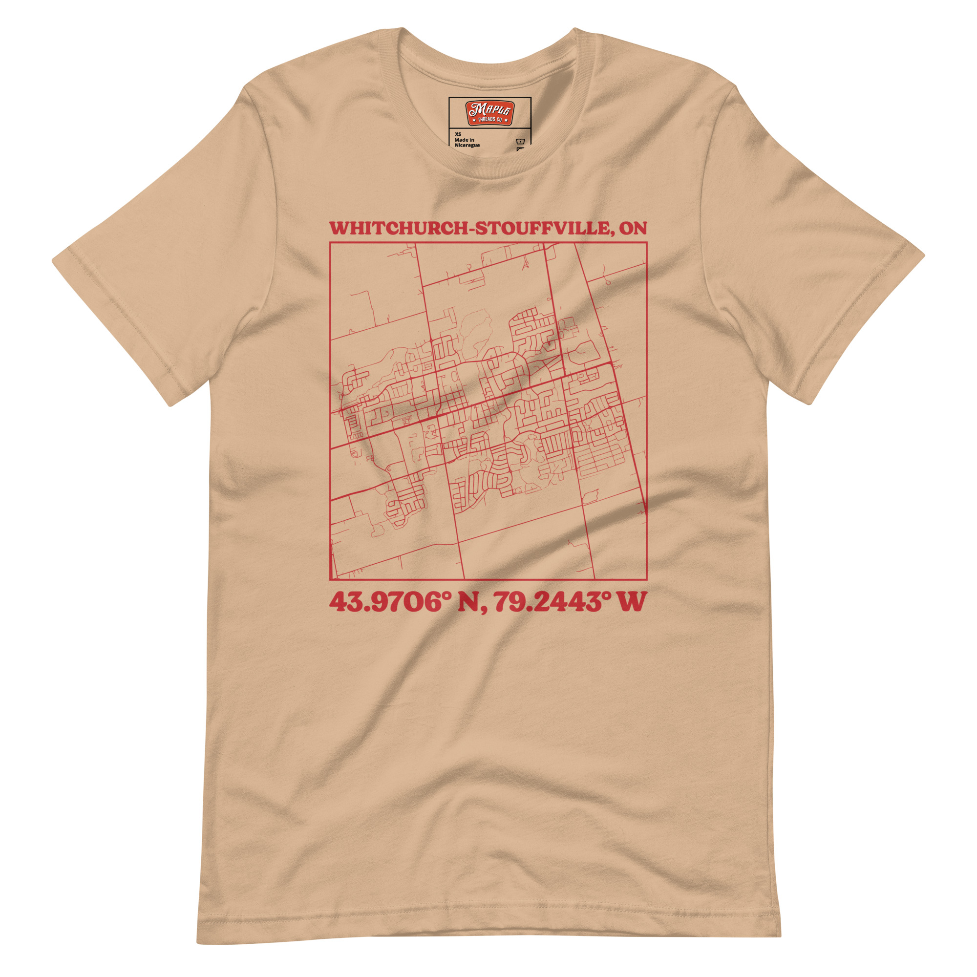 Unisex Whitchurch-Stouffville, Ontario Map T-Shirt