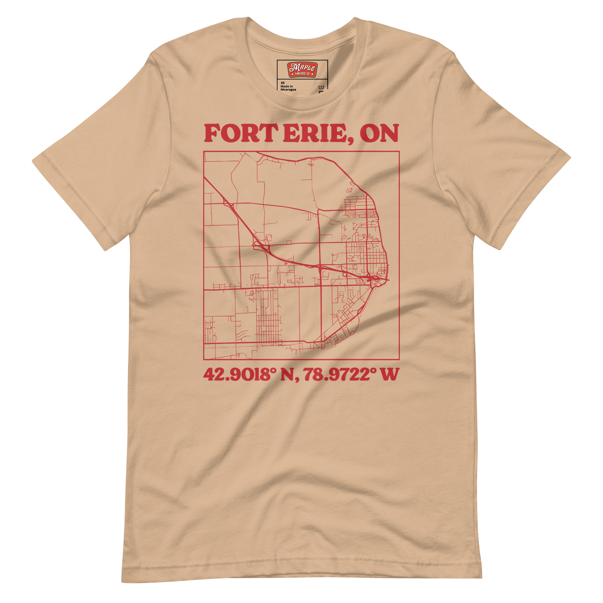 Unisex Fort Erie, Ontario Map T-Shirt