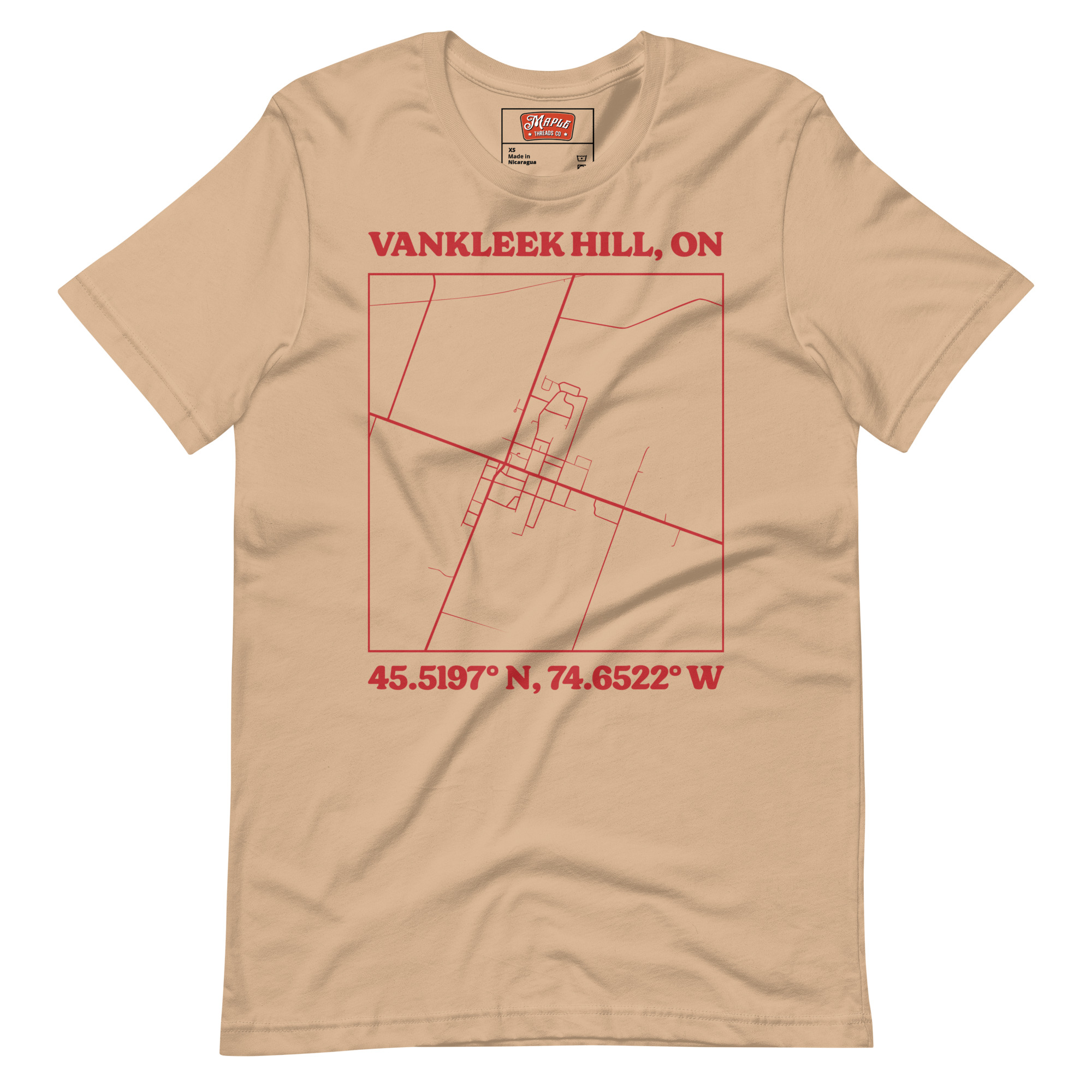 Unisex Vankleek Hill, Ontario Map T-Shirt