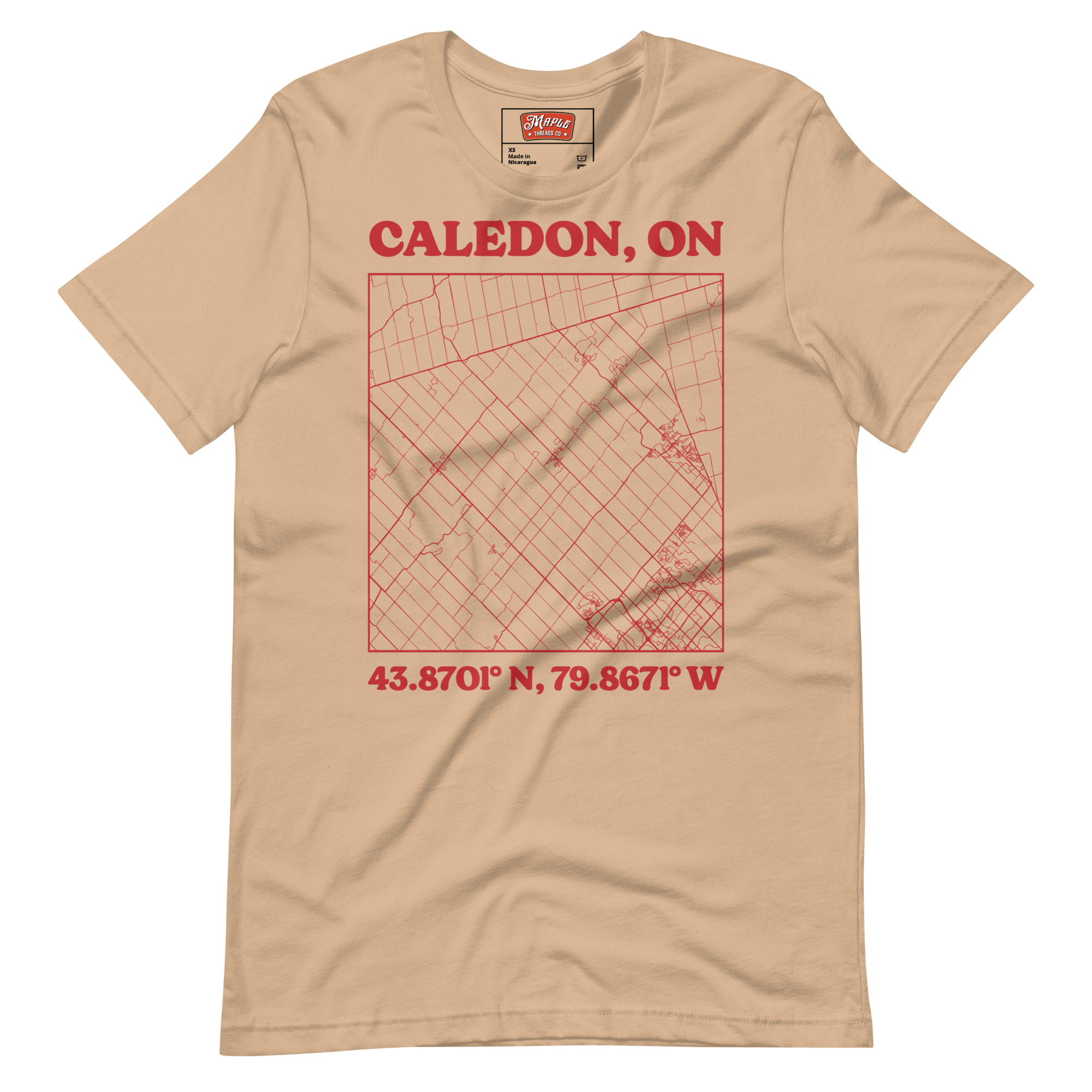 Unisex Caledon, Ontario Map T-Shirt - Image 8