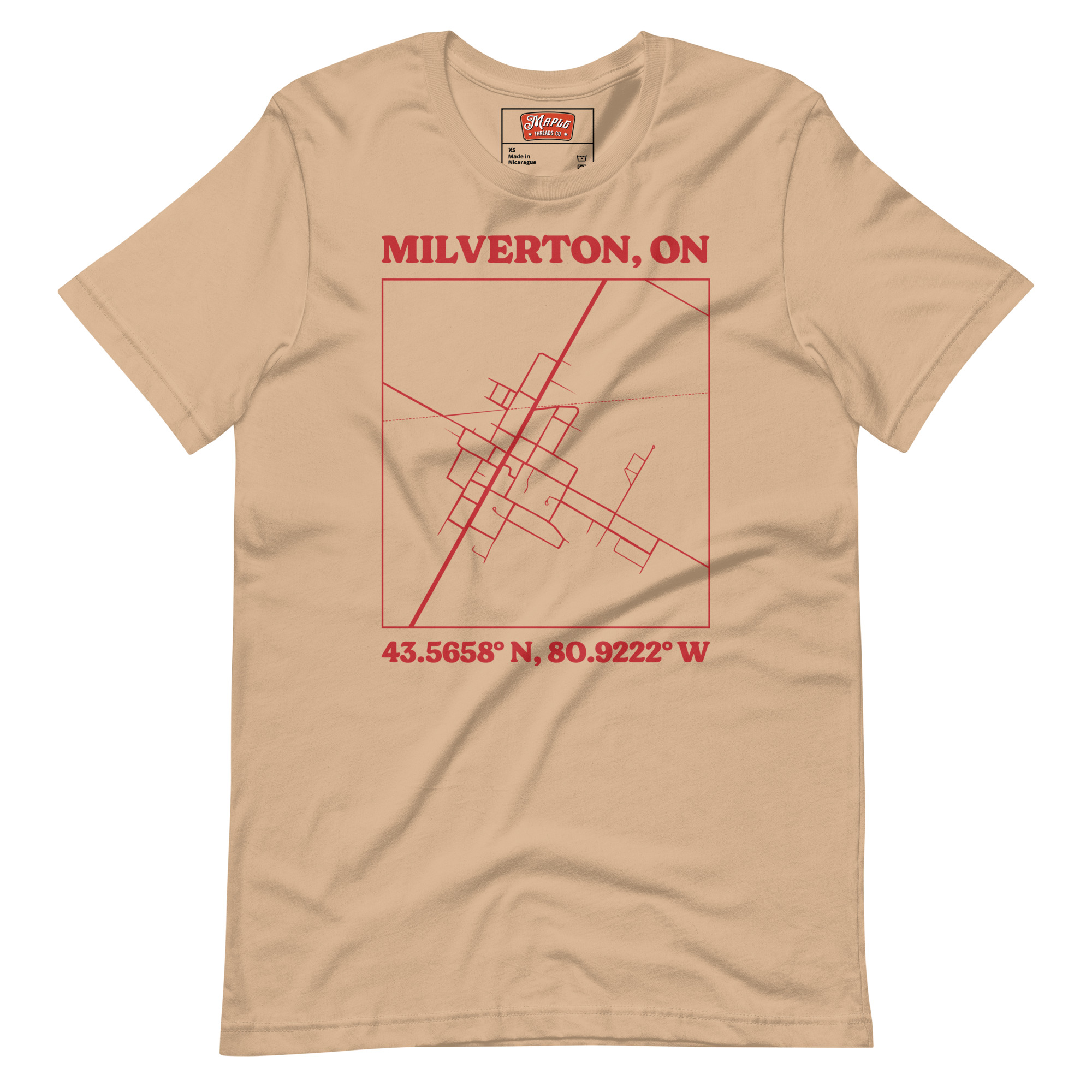 Unisex Milverton, Ontario Map T-Shirt