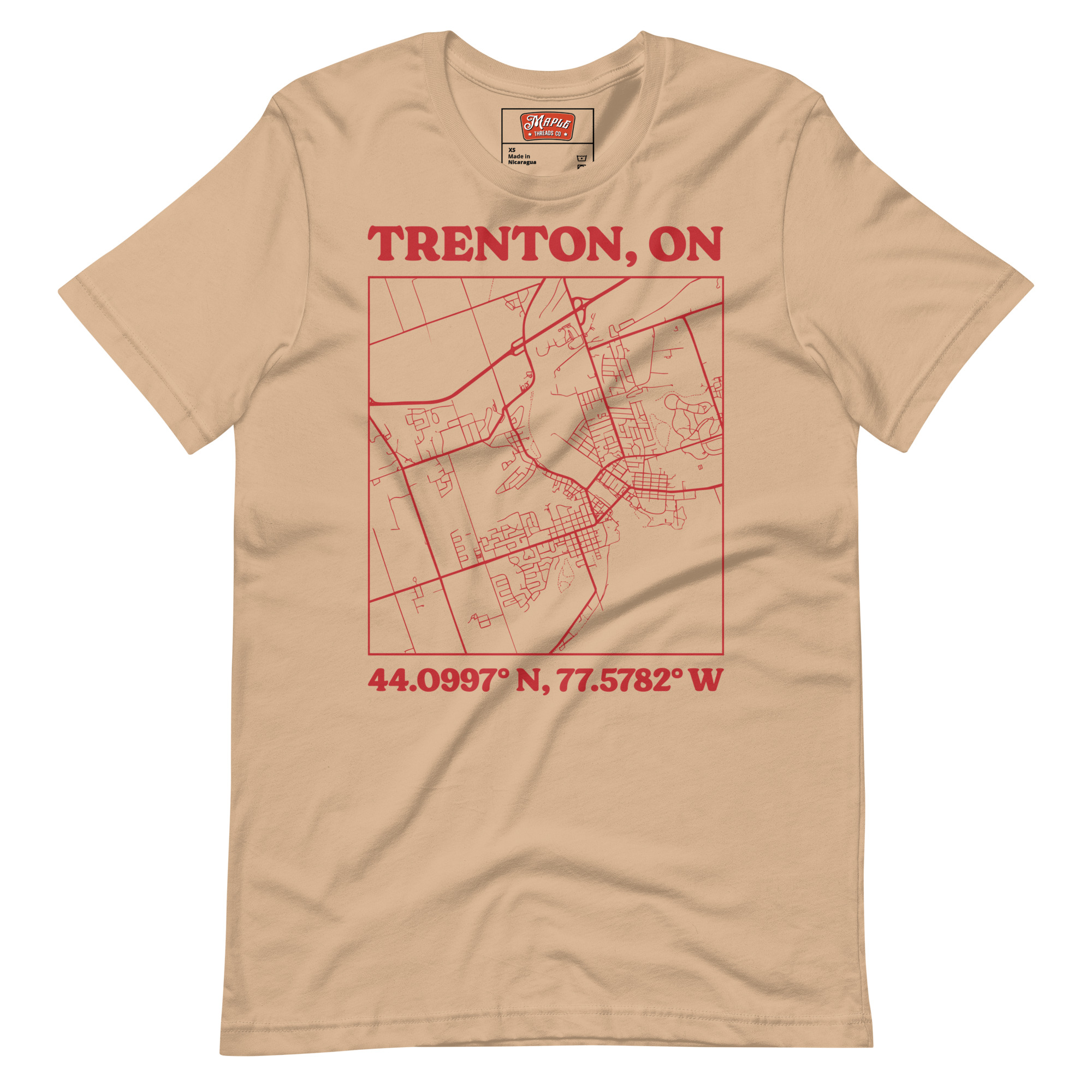 Unisex Trenton, Ontario Map T-Shirt