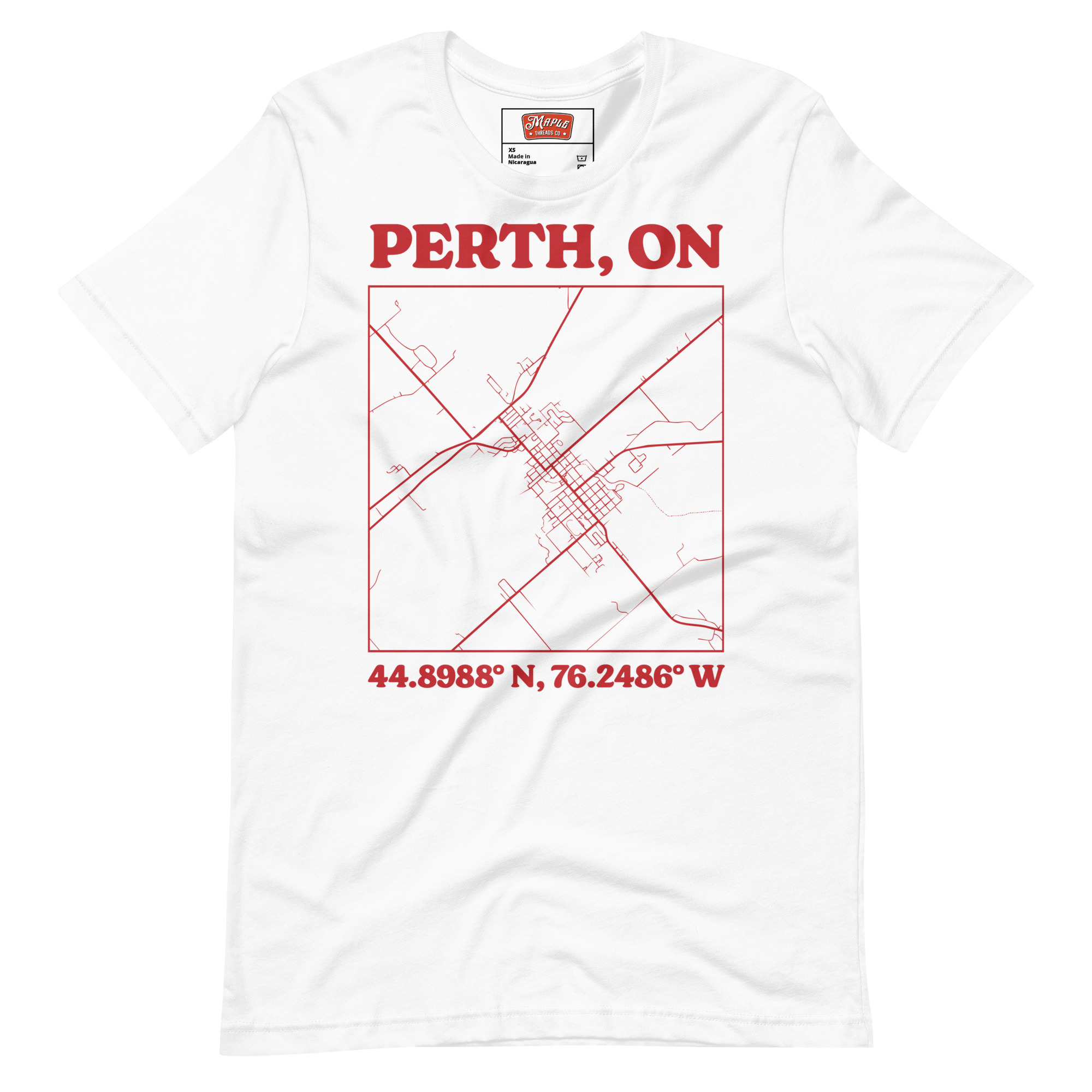 Unisex Perth, Ontario Map T-Shirt - Image 11