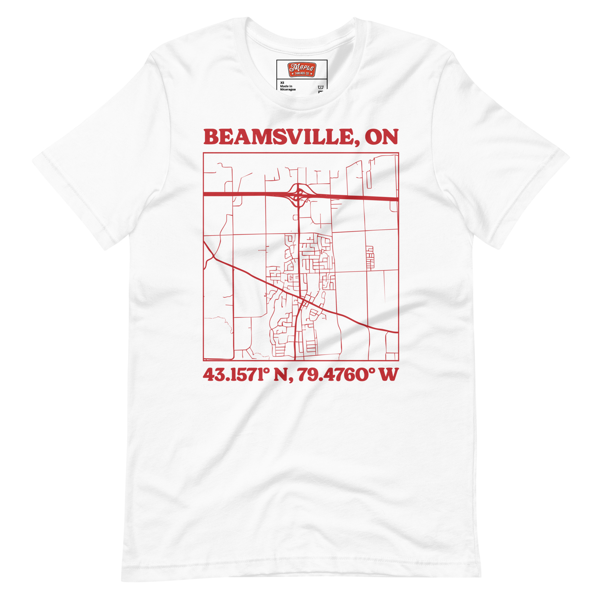 Unisex Beamsville, Ontario Map T-Shirt - Image 11