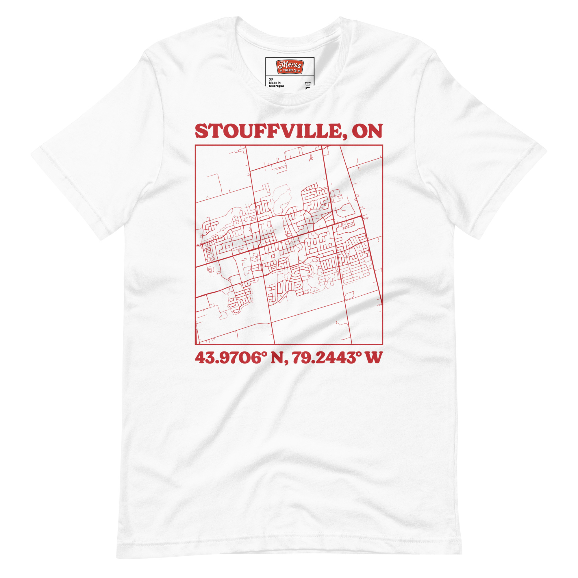 Unisex Stouffville, Ontario Map T-Shirt - Image 11