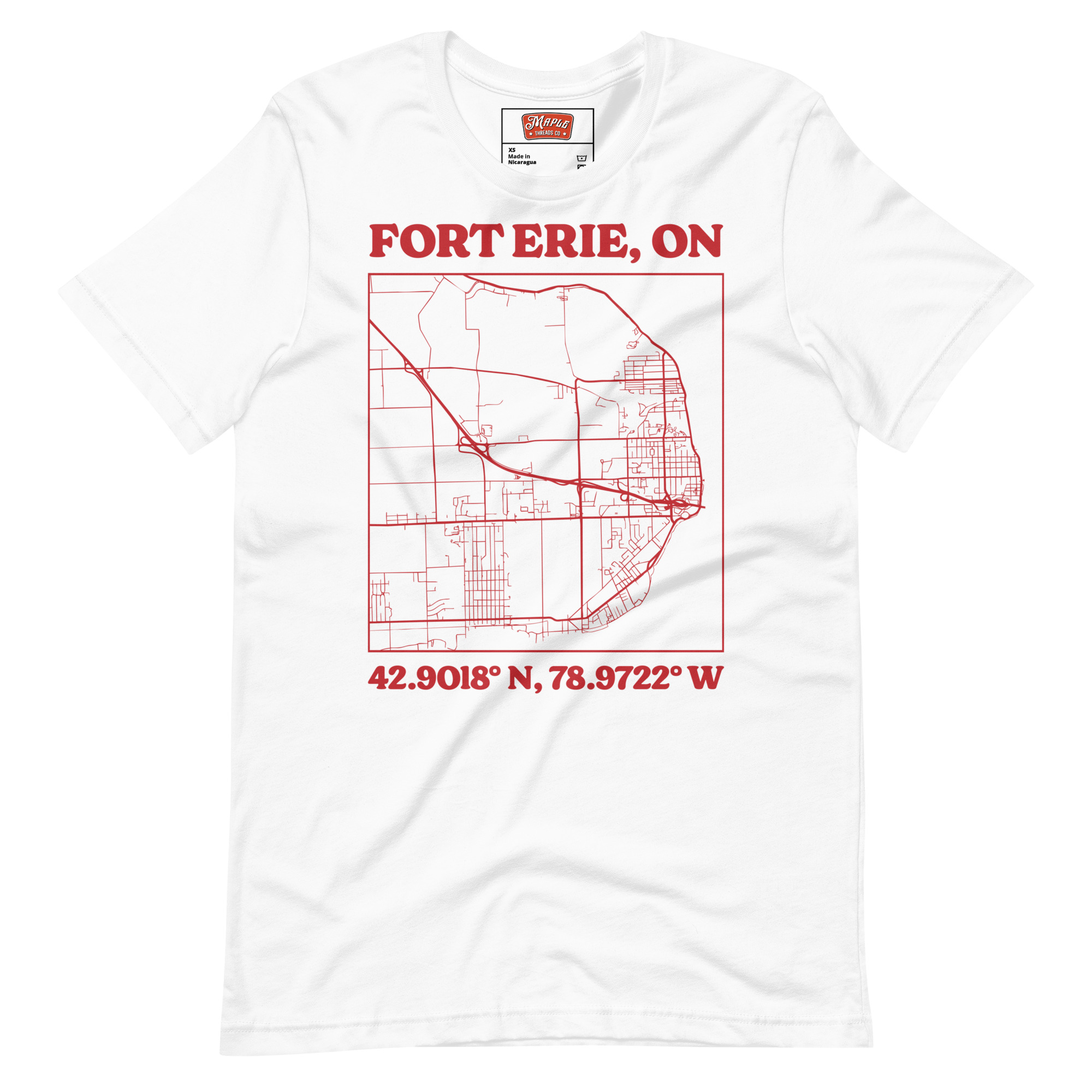 Unisex Fort Erie, Ontario Map T-Shirt - Image 11