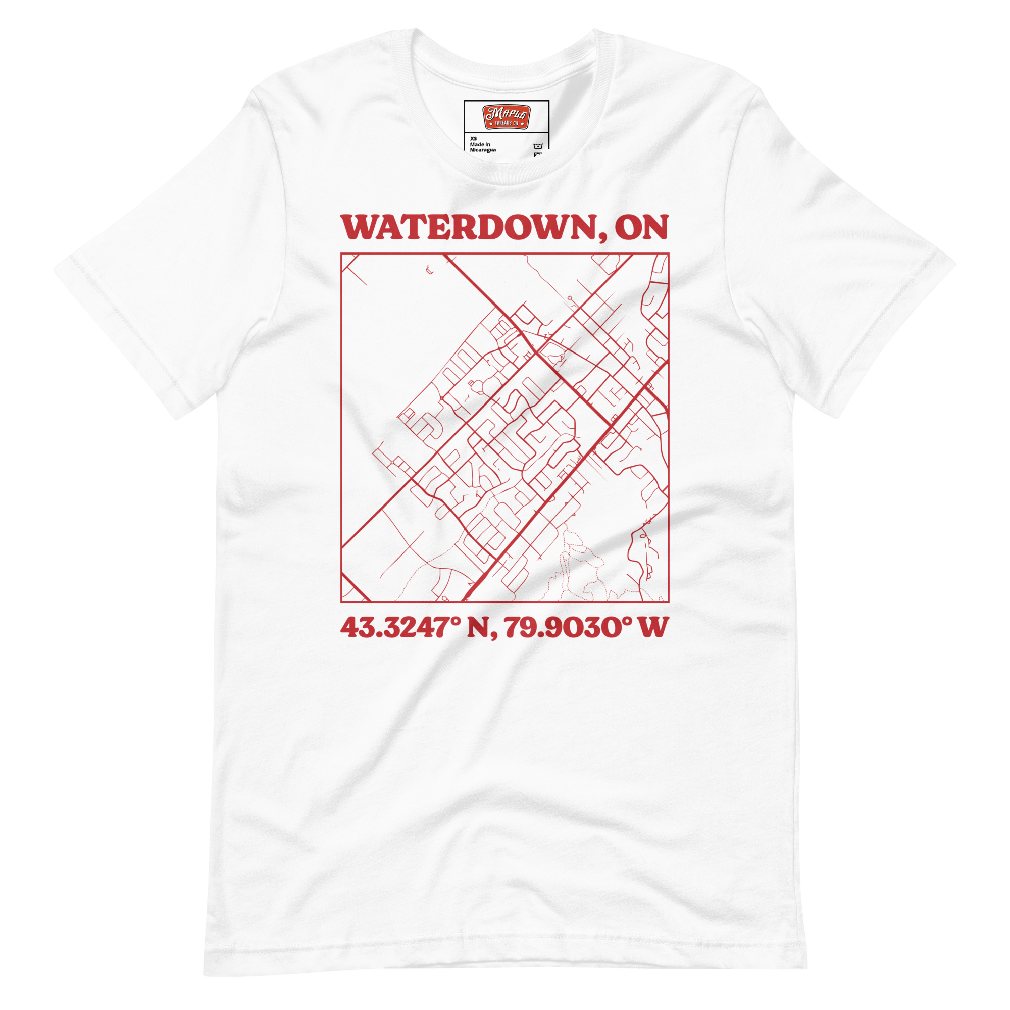 Unisex Waterdown, Ontario Map T-Shirt - Image 11