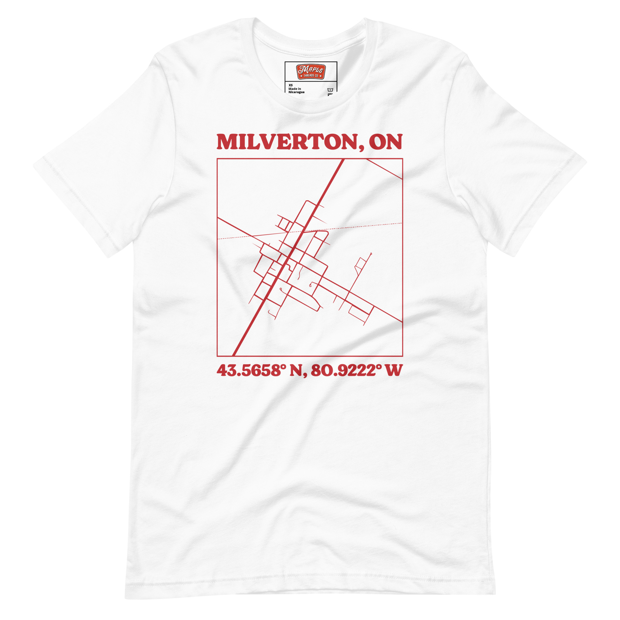 Unisex Milverton, Ontario Map T-Shirt - Image 11