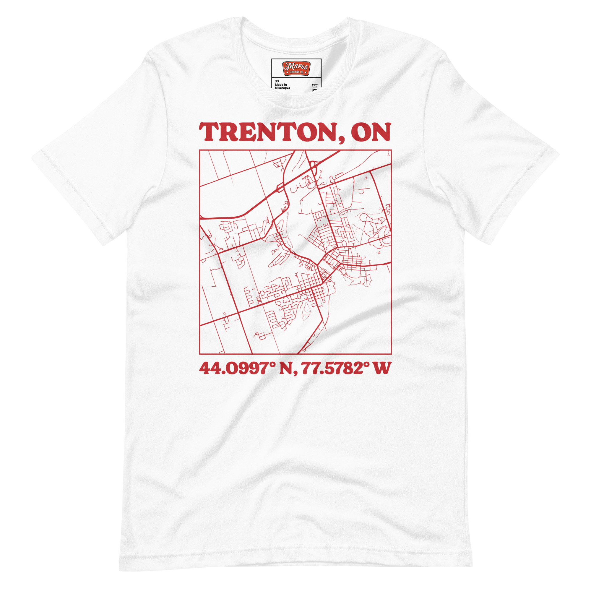 Unisex Trenton, Ontario Map T-Shirt - Image 11